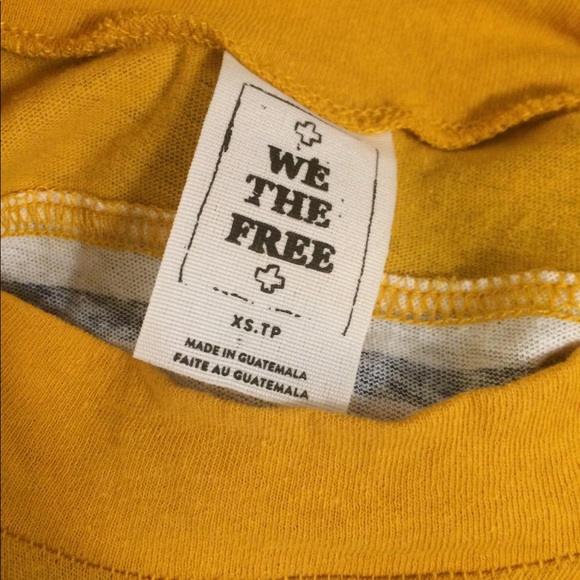 Free people muscle mock neck stripe tank yellow xs - Picture 4 of 5